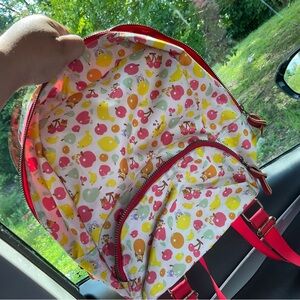 Nintendo Kids Backpack with Red and Yellow Fruit Pattern